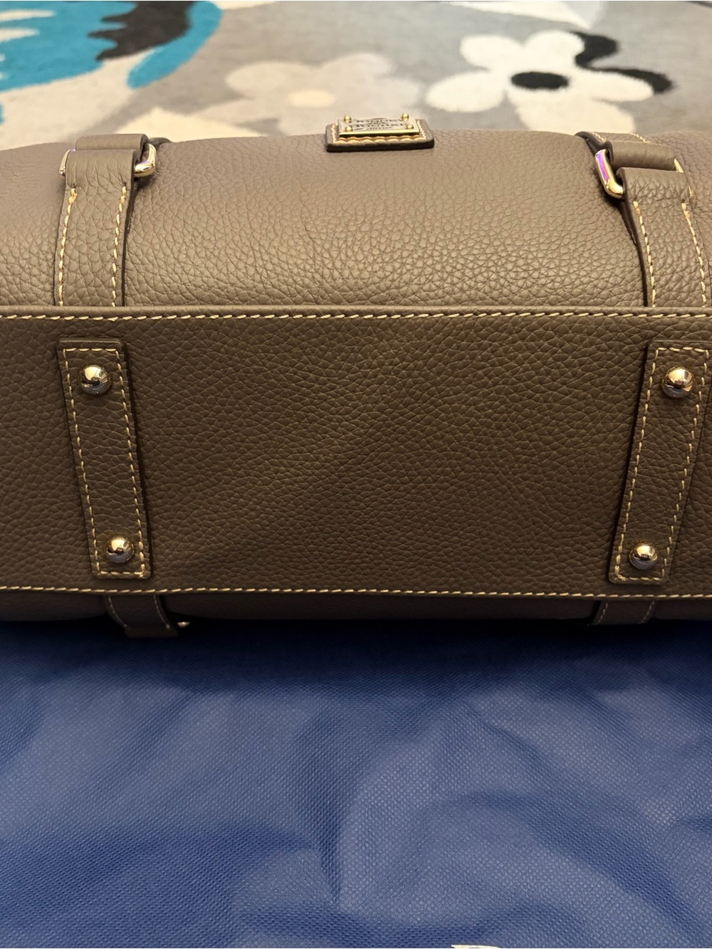 Dooney & Bourke Pebble Leather Satchel in Taupe - Picture 2 of 8